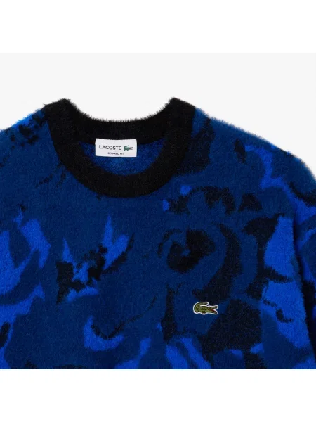 Lacoste Sweter Żakardowy Z Kwiatowym Wzorem