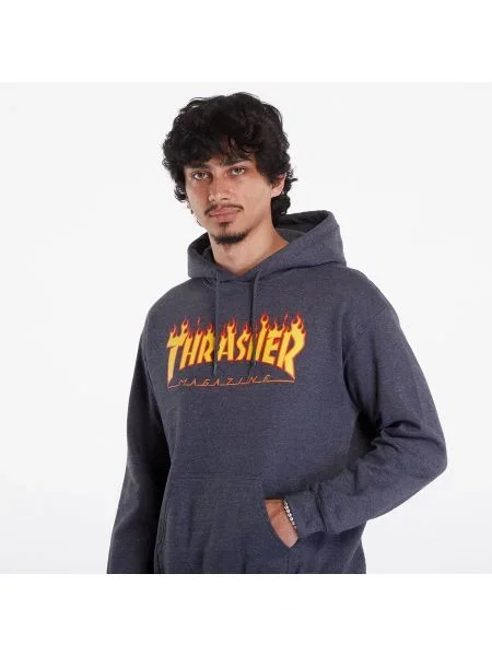 Hanorac Thrasher Flame Hoodie Dark Grey XL gri