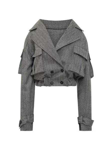 Decupat pantaloni Batakovic Belgrade cu model herringbone gri