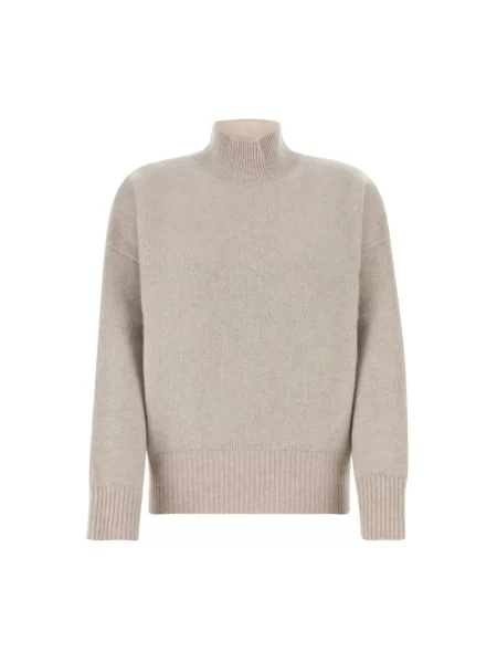 Sweter z golfem Le Kasha z kaszmiru beżowy
