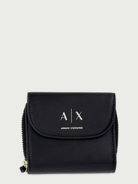 Armani Exchange portofel pentru femei cu imitație de piele negru