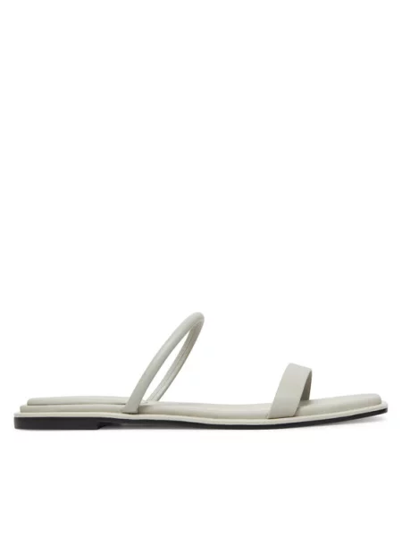Чехли Calvin Klein Flat Sandal Squared Lth Екрю бежово
