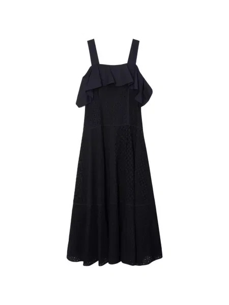 Rochie midi 3.1 Phillip Lim cu broderie până la genunchi de costum albastru