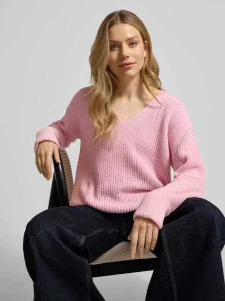 Sweter z dzianiny o kroju oversized z mieszanki bawełny S.oliver Red Label różowy