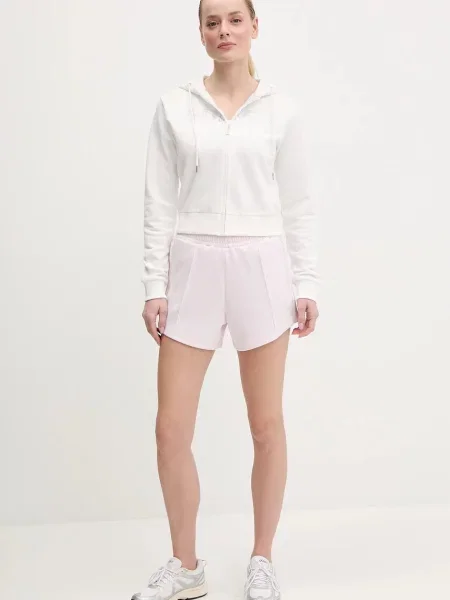 Guess szorty YARROW z aplikacją high waist różowy