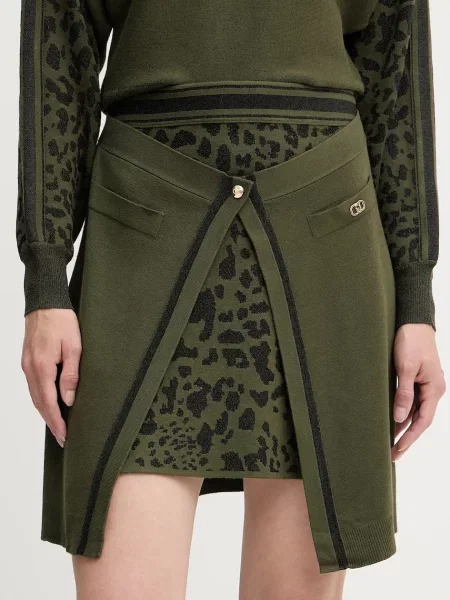 Liu Jo szoknya zöld mini egyenes fekete