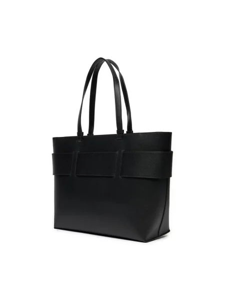 Lniana shopperka Armani Exchange czarna