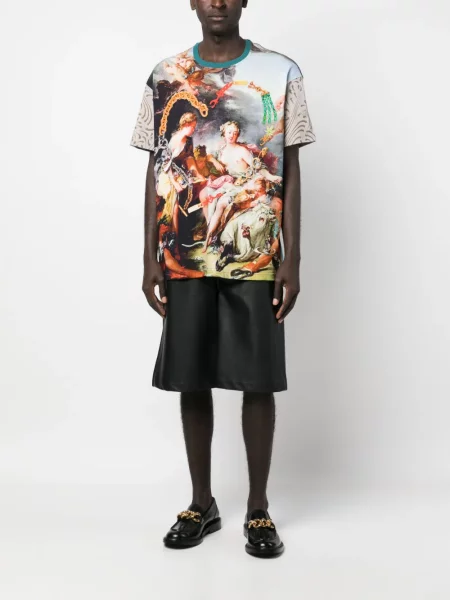 Raštuotas marškinėliai Vivienne Westwood mėlyna