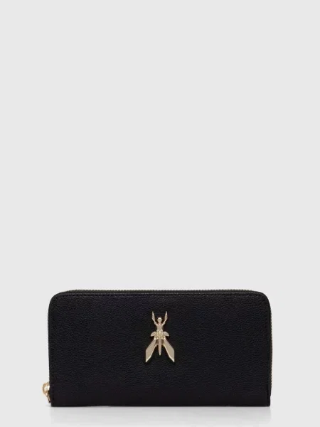 Usnjena denarnica Patrizia Pepe črna