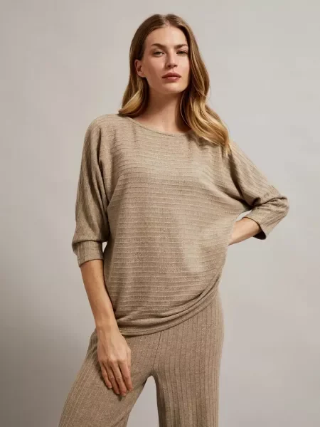 Pulover Moodo melange bej