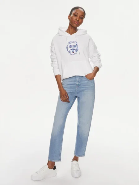 Tommy Jeans Bluză Boxy Fit alb