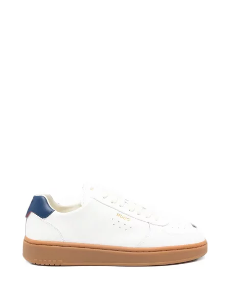Sneakerși Boss din piele cu imagine alb