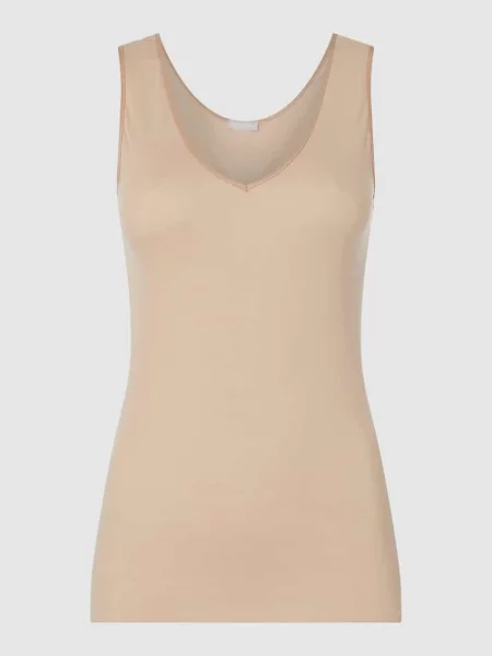 Podkoszulka z bawełny — bezszwowy model ‘Cotton Seamless’ Hanro beżowa