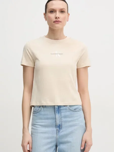 Calvin Klein Jeans kratka majica bež