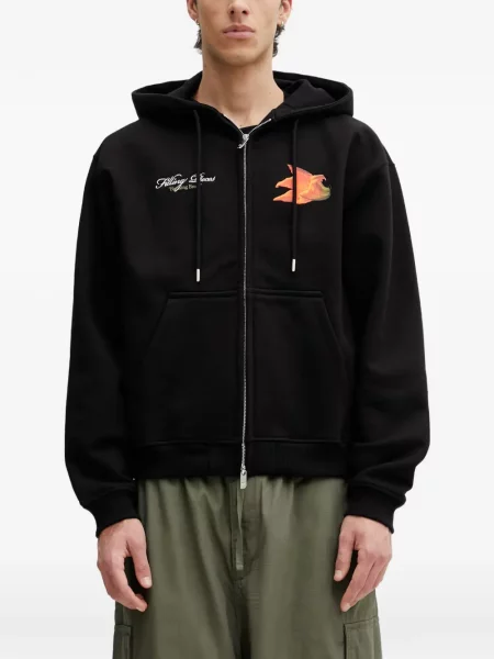 Hanorac cu glugă Filling Pieces cu imagine negru
