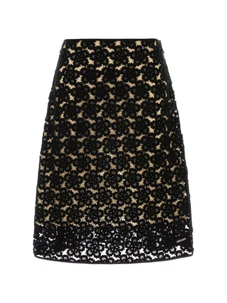 Fustă midi Miu Miu cu model floral negru