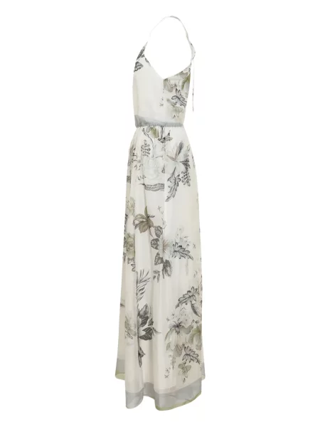 Rochie maxi Anna Molinari cu model floral de costum alb