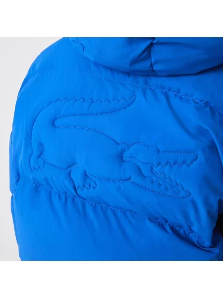Lacoste Pikowana Wodoodporna Krótka Kurtka niebieska