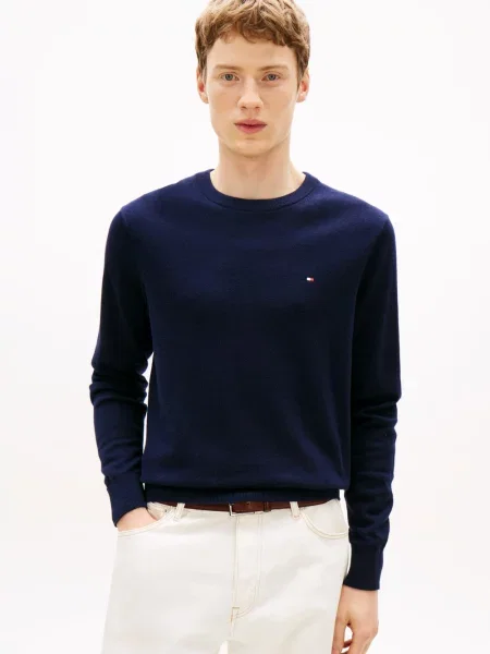 Sweter Tommy Hilfiger z kaszmiru niebieski