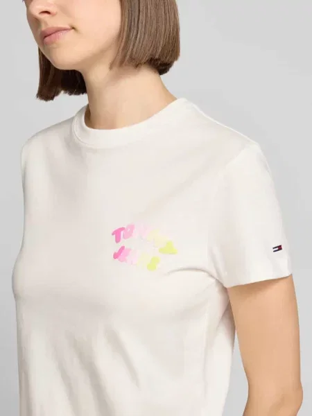 Męski t-shirt o kroju regular fit z czystej bawełny model BUBBLE' Tommy Jeans biała