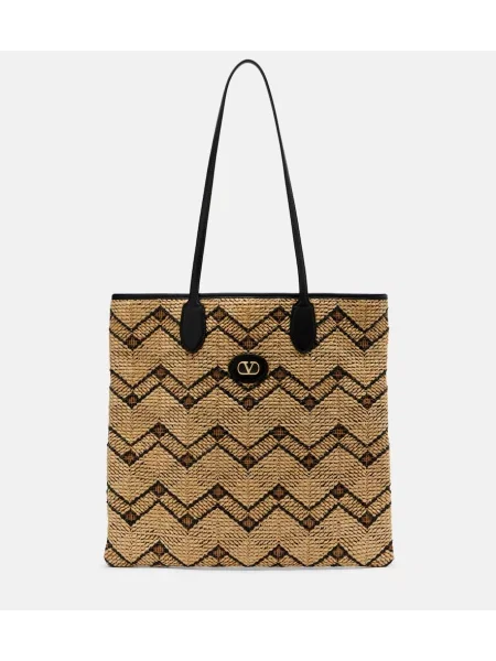 Geantă shopper Valentino Garavani bej