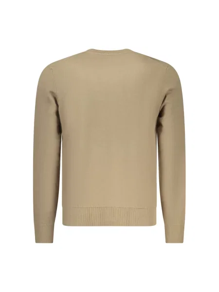 BOSS Orange sweter z domieszką wełny beżowy lekki brązowy