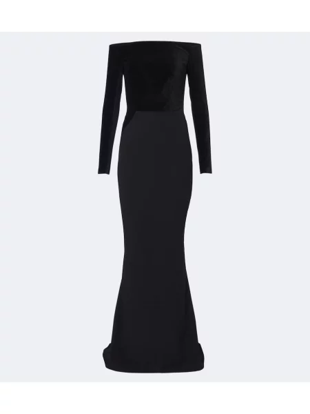 Rochie Safiyaa de catifea negru