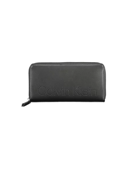Lniany portfel Calvin Klein czarny