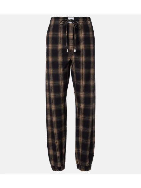 Pantaloni de trening The Attico în carouri maro
