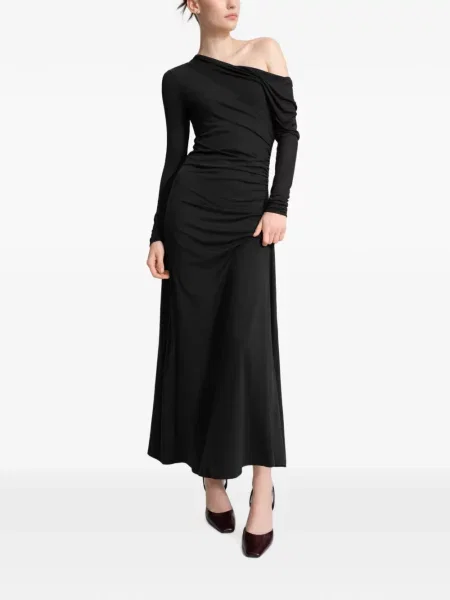 Lung rochie maxi Marcella cu volane negru