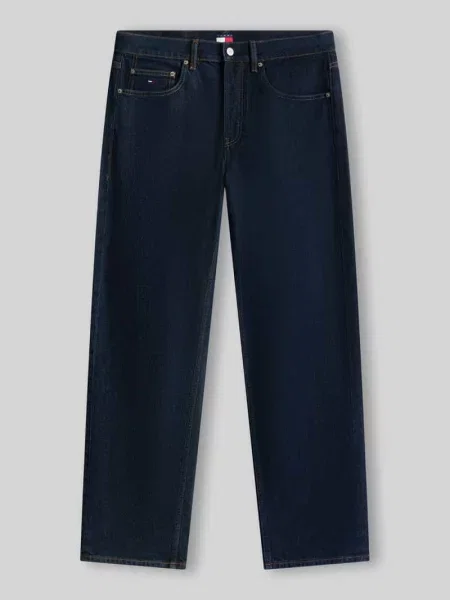 Jeansy o kroju wide fit z mieszanki bawełny Tommy Jeans granatowe