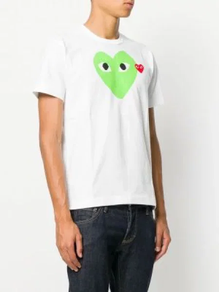 Tričko Comme Des Garçons Play s potiskem bílé