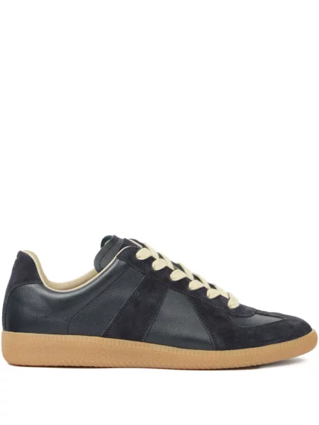 Sneakerși Maison Margiela cu șireturi din piele de căprioară negru