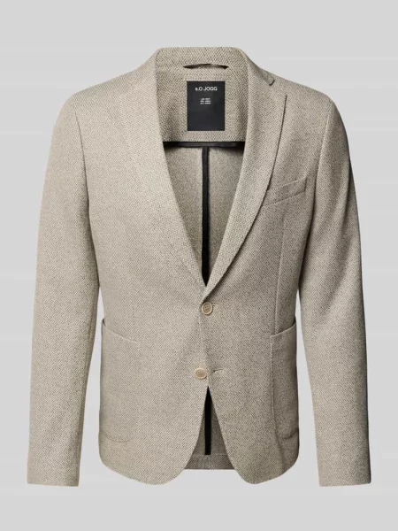 Marynarka do garnituru o kroju slim fit z melanżowego dżerseju S.oliver Black Label beżowa