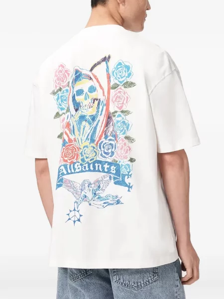 Tricou Allsaints cu imagine alb