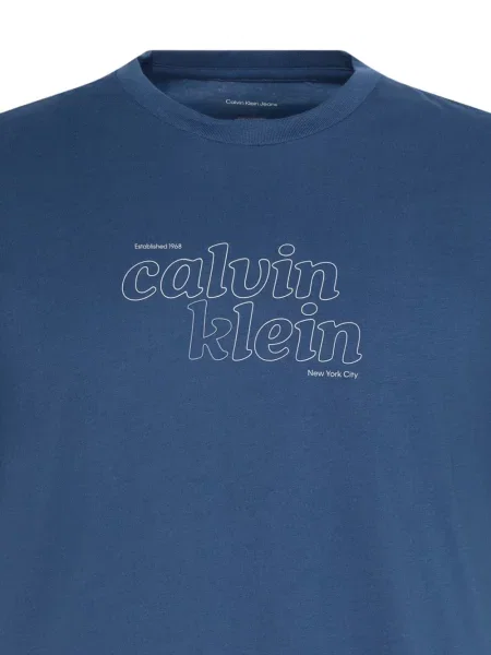 Μπλούζα Calvin Klein με σχέδιο με στρογγυλή λαιμόκοψη μπλε