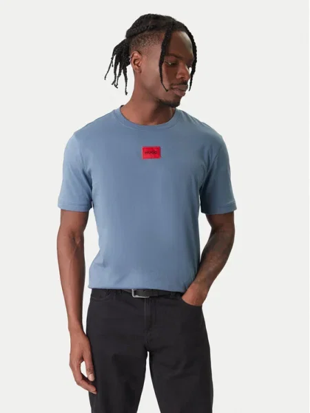 HUGO Tricou opal / roșu / negru albastru