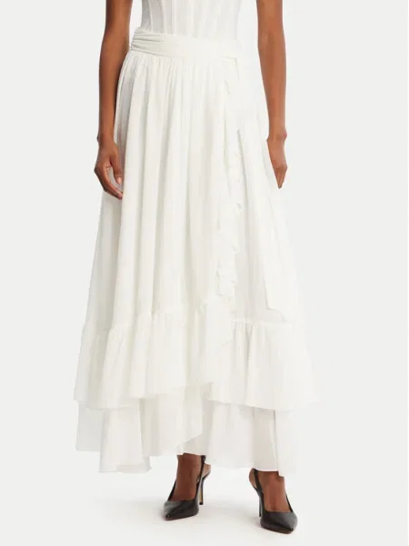 Bardot Fustă maxi Mirella alb