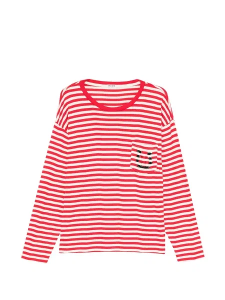 Lung tricou Bode cu dungi roșu