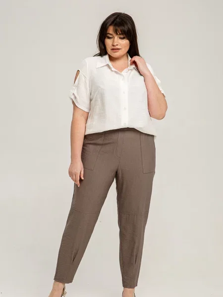 Лляні Штани повсякденні All Posa мокко