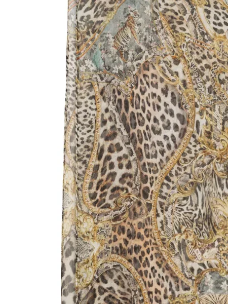 Fular Camilla cu imagine cu model leopard maro