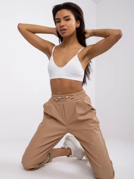 Pantaloni Fashionhunters bej