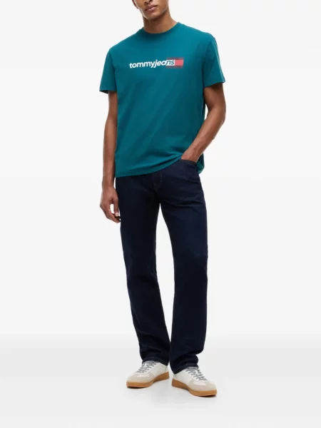 Blugi drepți Tommy Hilfiger albastru
