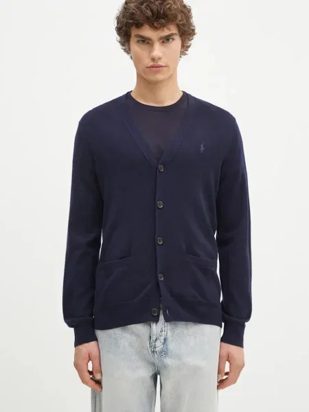 Вълнена жилетка Polo Ralph Lauren RWS-Longsleeve тъмносиньо