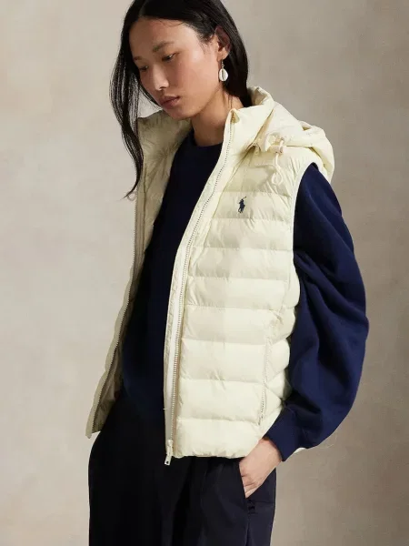 Елек Polo Ralph Lauren кафяво зимен модел бежово