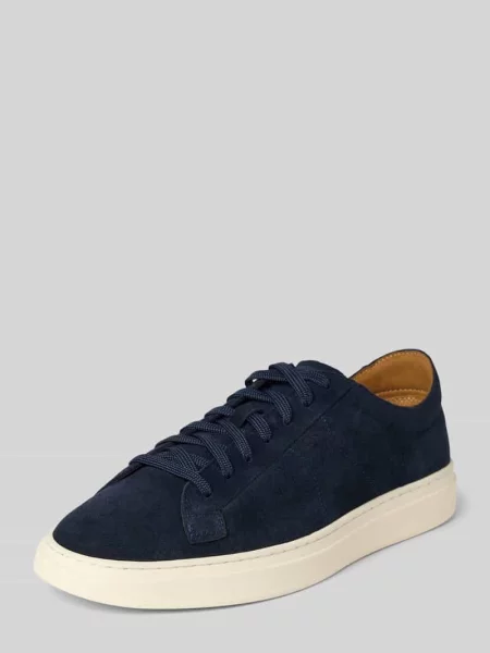 Sneakersy w niskim kroju z czystego nubuku bydlęcego Model Kieran_Tenn_wcsd' Boss granatowe