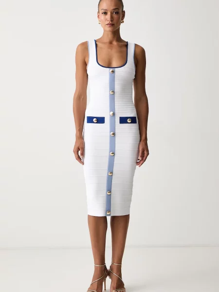 Retrofete rochie Lyle alb