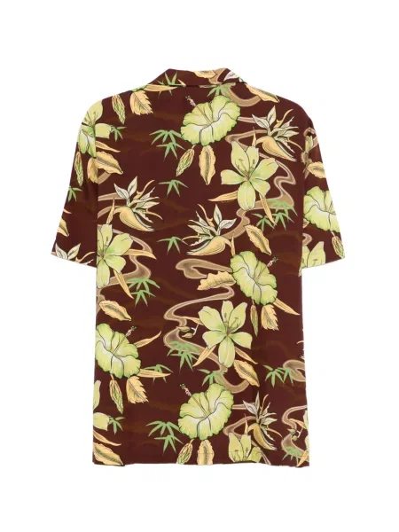 Cămașă Deus Ex Machina cu model floral maro