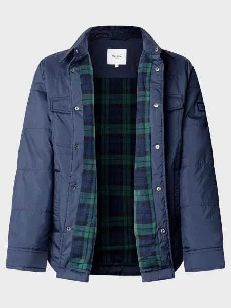 Стеганая джинсовая куртка Pepe Jeans синяя