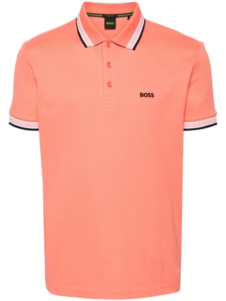 Polo Boss cu broderie portocaliu